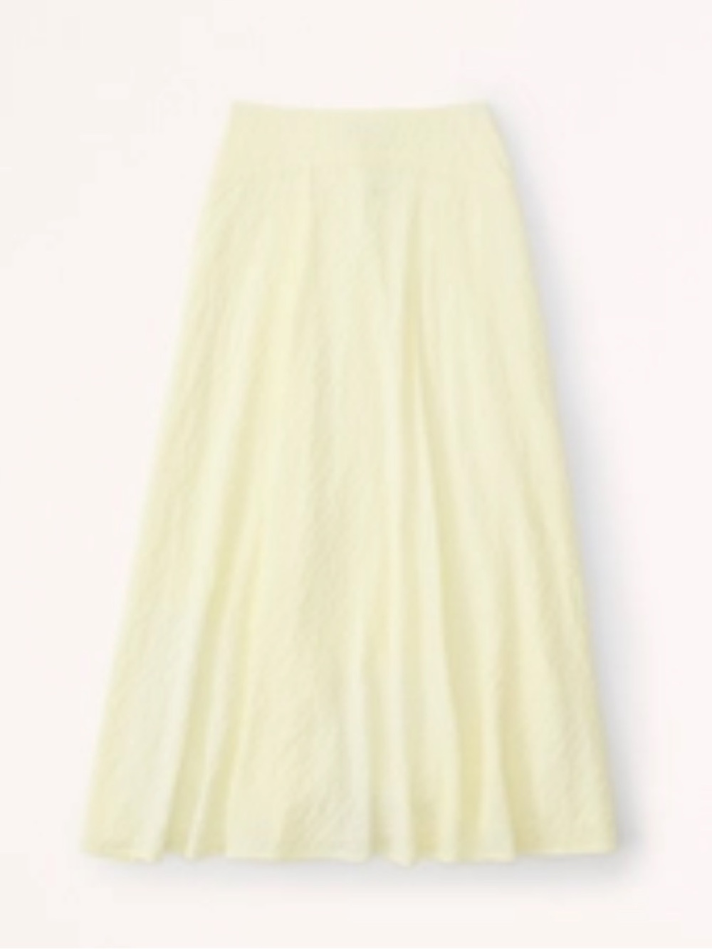 Soft Lemon A-Line Midi Skirt textured Flow Abercrombie Skirt